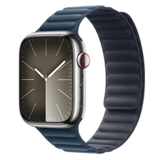 Curea pentru ceas Apple Watch 45mm Magnetic Link, Piele, Medium, Pacific Blue