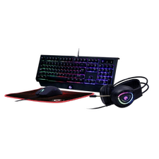 Set Tastatură + Mouse + Mouse Pad + Căști Gembird GGS-UMGL4-01, Cu fir, Negru