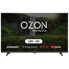 32" LED SMART TV OZON H32S6000R, 1366x768 HD, Android TV, Black