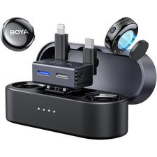 Microfon portabil pentru înregistrare vocală Boya Boyalink3-01, Fără fir, Negru