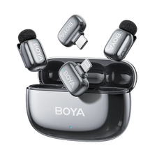 Microfon portabil pentru înregistrare vocală Boya mini 2-01, Fără fir, Gri