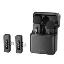 Microfon portabil pentru înregistrare vocală Boya BY-V3 Combo, Fără fir, Negru