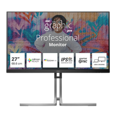 27" Monitor AOC Q27U3CV, IPS 2560x1440 WQHD, Argintiu