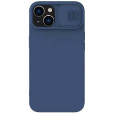 Husă Nillkin iPhone 15 Plus, CamShield Silky Silicone, Albastru Marin