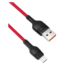 Cablu încărcare și sincronizare XO NB55, USB Type-A/USB Type-C, 1m, Roșu