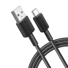Кабель для зарядки и передачи данных Anker A81H6G11, USB Type-A/USB Type-C, 1,8м, Черный