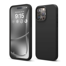 Husă pentru cască Liquid Silicone iPhone 15 Pro Max, negru
