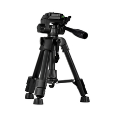 Trepied de fotografie profesional din aluminiu 63,5 cm (buton de blocare, suport neted la 360 °), negru D-50