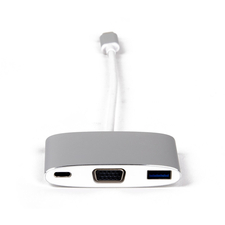 Adaptor multiport LMP USB-C(m) la VGA & USB3.0 & încărcare USB-C