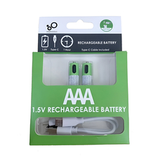 Baterii reîncărcabile Li-ion USB-C AAA 400mAh, 2 bucăți cu cablu 2in1 Type-C