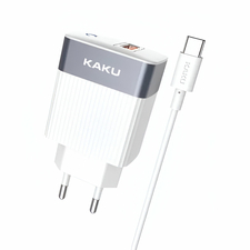 Ksiga Încărcător de perete cu cablu USB la Micro-USB 18W KSC-369 Baize, alb