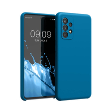 Carcasă Helmet Liquid Silicone Samsung A72, albastru Denim