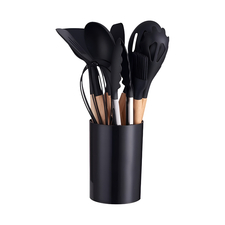 Set de ustensile de bucătărie 12 bucăți (dimensiune mică), negru