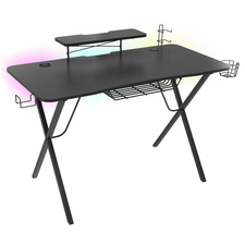 Genesis Desk Gaming Holm 300, RGB (organizator, încărcător wireless, suport multiplu (căști, cupă, Gamepad), hub USB, telecomandă, 120x60x75cm)