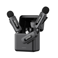 Boya Ultracompact 2.4GHz Sistem de microfon fără fir cu două canale (BY-V30), mufă Type-C, negru