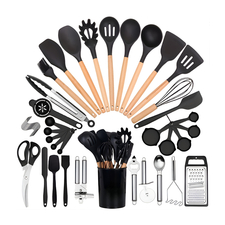 Set 44 de ustensile de bucătărie, negru