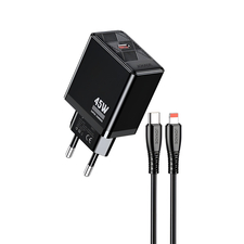 Jokade Încărcător de perete 1*Type-C cu cablu Type-C la Lightning 45W Max JB092, negru