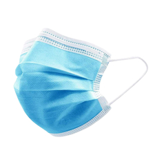 Cască mască facială de unică folosință, 3 straturi, albastru. 50pcs/box/ Masca faciala de unica folosinta. Albastră