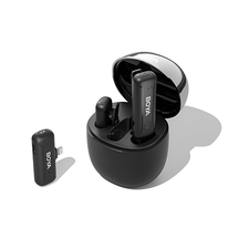 Microfon fără fir Boya 2.4GHz Dual-Channel cu carcasă de încărcare (BY-WM3T-D2), Lightning Jack, negru