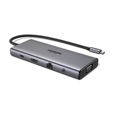 UGREEN HUB 11in1 Type-C la HDMI 4K@60Hz + VGA + 2*USB-C 3.2 + USB-A3.2 + USB-A3.0 + SD/TF + Gigabit RJ45 + 3.5mm + PD 100W | CM639