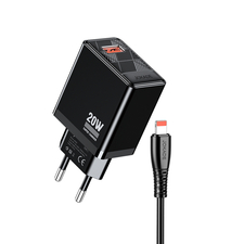 Jokade Încărcător de perete 1*USB-A 5A, 20W cu cablu Lightning JB086, negru