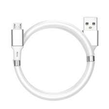 Helmet Cable USB to Micro USB With Magnetic Organizer 1m, White