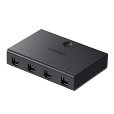 UGREEN Switch Box HUB KVM 2*USB TypeB la 4*USB TypeB, cablu 1.5M, negru