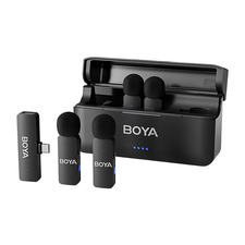 Boya Microfon fără fir cu patru canale cu mufă Type-C, negru