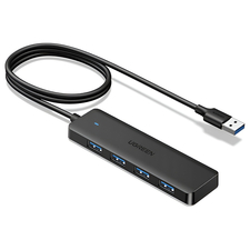 UGREEN HUB 4in1 USB 3.0 la 4*USB 3.0 1M CM219, negru