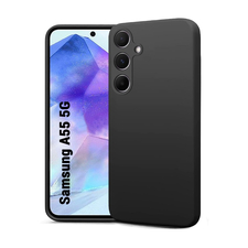 WOO Caz lichid silicon Samsung A55 5G, negru