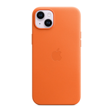 Husă originală din piele cu MagSafe pentru iPhone 15 Plus/14 Plus, portocaliu