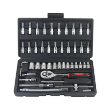 Set de chei tubulare cu clichet 46pcs, negru