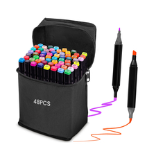 Set de markere 48 de culori SKETCHMARKER pentru desen și schiță, cu două fețe