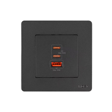 Moes Star Ring Socket 65W GAN 3 Ports (2*Type C+1*USB-A), Grey