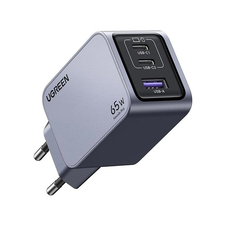 UGREEN Nexode Pro GaN Charger USB-A+2*USB-C 65W with Cable Type-C to Type-C 65W, 1M, X755, Black