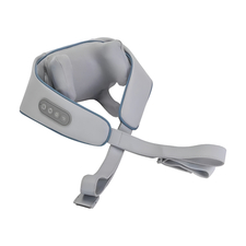 Electric Neck Massager with Heating Function and 6 Massage Attachments for Adults, Blue Gray