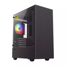 Case mATX GAMEMAX Edge, w/o PSU, 0.45mm, 1x120mm FRGB, Front Mesh, Tempered Glass, Dust Filter, 1xUS