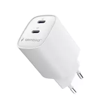2-port 45 W2xUSB-C fast charger, White, Gembird TA-UC-2C-PD45-01-W