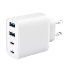4-port 40 W GaN 2xUSB-C/2xUSB-A fast charger, White, Gembird TA-UC-2A2C-PD40-01-W