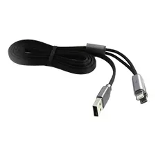 Cablu încărcare și sincronizare Remax RC-025t, Lightning, micro-USB/USB Type-A, 1m, Negru