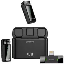 Microphone Wireless Proove Record Lightning (2 mic),Black