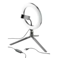 Lampă circulară Cellularline Selfie Ring, Negru