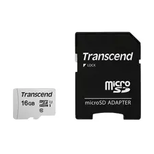 Карта памяти Transcend microSDHC 300S, 16Гб (TS16GUSD300S-A)