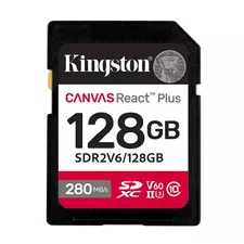 .128GB  SDXC Card (Class 10) UHS-II , U3, Kingston Canvas React Plus V60 "SDR2V6/128GB" (R/W:280/100