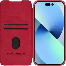 Husă tip carte Nillkin iPhone 15 Plus - Qin Pro, Roșu