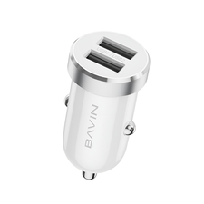 BAVIN Car Charger Dual USB Universal + Cable Lightning, 2.4A,12W, White
