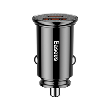 Baseus Car Charger 1*USB-A+1*Type-C 30W, Black
