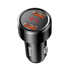 Baseus Car Charger 1*USB-A+1*USB-A 45W, Magic Series, Digital Display, Black