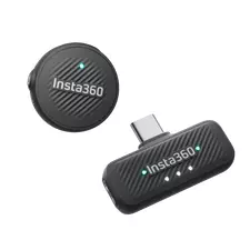 Microfon portabil pentru înregistrare vocală Insta360 Mic Air (1 TX + 1 RX), Fără fir, Negru
