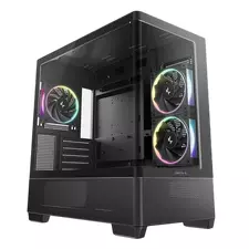 Case mATX Deepcool CG380U 3F, w/o PSU,2x120side 1x120rear ARGB PWM, 2xUSB3.0, 1xTypeC, Curved-Glass